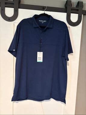 Matte Grey Men's Classic Navy Polo